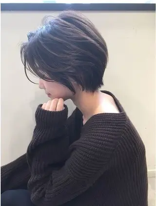 ショート カラー 小顔ショート🏅/ 透明感カラー/みらいのヘアスタイル