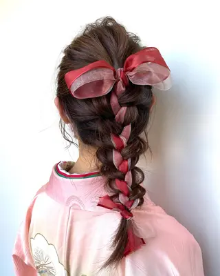 ロング ヘアアレンジ himeka🪽 ブリーチ/のヘアスタイル