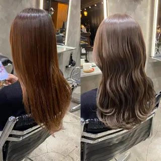 ロング カラー 透明感カラー🌿 グレージュ🐺陽介のヘアスタイル