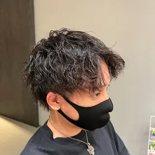 ショート パーマ メンズ 梅田茶屋町メンズ 専門美容師 山元一平のヘアスタイル