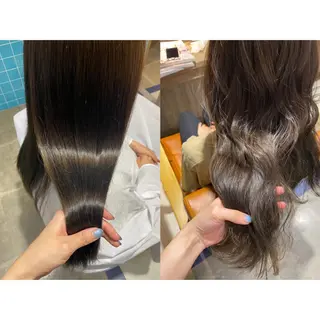 カラー 🩵盛れる顔周り/ 艶カラーemi🩵のヘアスタイル