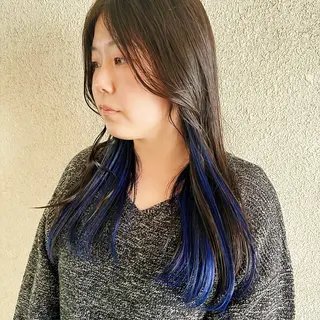 セミロング カラー 中川 竜誠のヘアスタイル