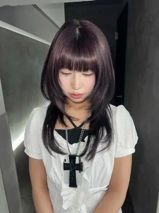 ロング ️💜akari💜 ハイトーン/レイヤーのヘアスタイル
