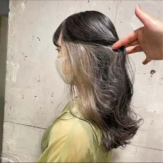 セミロング カラー パーマ ヘアアレンジ メンズ キッズ ネイル マツエク・マツパ アイブロウ 韓国系🇰🇷🩶 艶暗髪/MEIのヘアスタイル