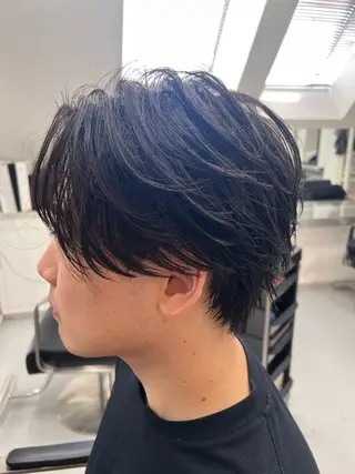 ショート メンズ メンズパーマ 曲がる縮毛矯正 稲村のヘアスタイル