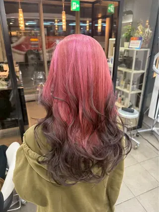 ロング カラー ボブ/デザインカラー ✂️ツムギ♡のヘアスタイル