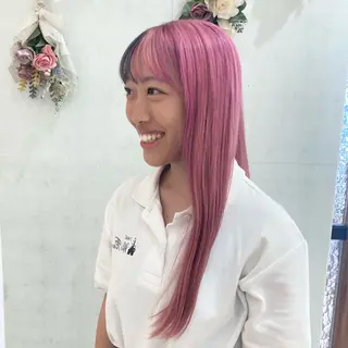 ロング ブリーチなしダブルカ ラー🎀透明感/AOのヘアスタイル