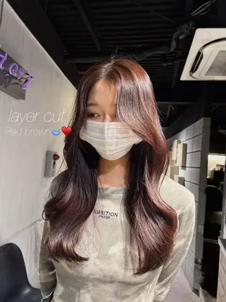 ロング MEI🎀レイヤー 🎀韓国styleのヘアスタイル