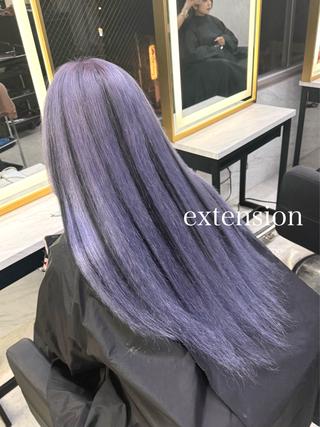 ロング カラー エクステ🩵ブリーチ 韓国ヘア🩵KAEのヘアスタイル