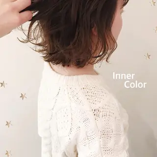 ミディアム カラー 市川 千夏のヘアスタイル