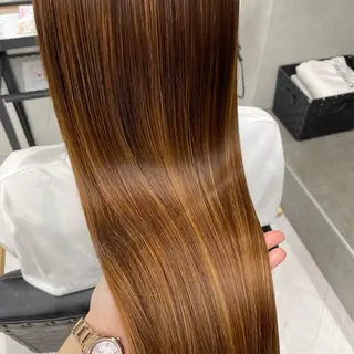 ミディアム カラー パーマ ヘアアレンジ メンズ キッズ ネイル マツエク・マツパ アイブロウ mona/ ストレートスタイル✨のヘアスタイル