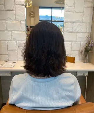 ミディアム パーマ ママ美容師 Tsuchiyaのヘアスタイル