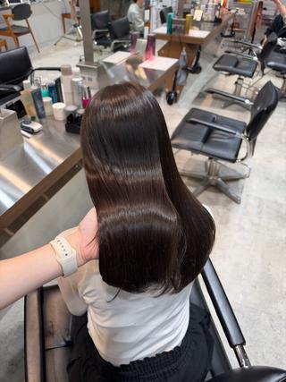 セミロング カラー 透明感カラー✧︎*。 細田 碧のヘアスタイル