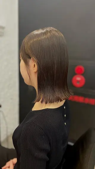 ミディアム カラー ヘアアレンジ 🎈ブリーチなし暖色 カラー/レッド/ゆいのヘアスタイル