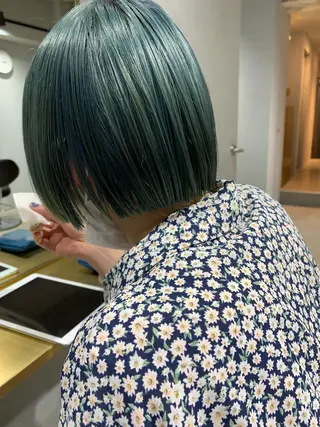 カラー ボブパーマコテ巻き風 パーマNo1深江秀平のヘアスタイル
