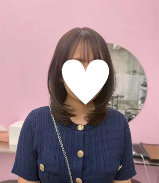 ミディアム 髪質改善×ブリーチ なしカラー/桃愛のヘアスタイル