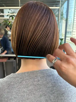 ミディアム カラー 似合わせカット レイヤー/ボブのヘアスタイル