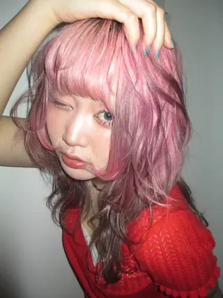 セミロング カラー ヘアアレンジ minto/ パーマモデル募集中のヘアスタイル