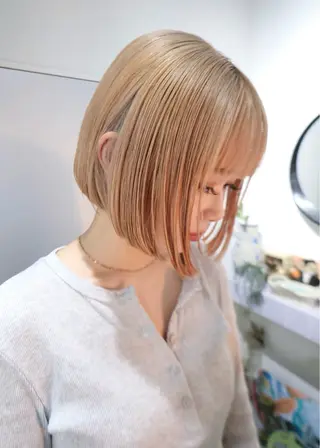 ミディアム ボブ/ブリーチ 学芸大学SaKuraのヘアスタイル