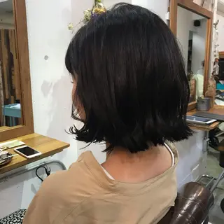 ミディアム カラー パーマ 髪質改善 縮毛矯正 ロングヘア サイトウのヘアスタイル