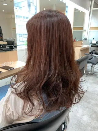 ロング カラー 髪質改善🩵艶髪 ストレート🩵山口のヘアスタイル