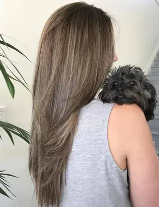 ロング カラー パーマ ヘアアレンジ 大阪レミーエクステ チビ編み込みのヘアスタイル