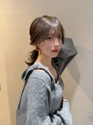 ミディアム カラー 🫧札幌ブリーチなし 透明感カラーゆん🫧のヘアスタイル