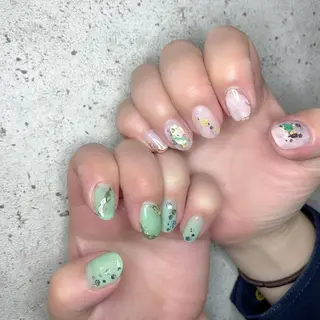 セミロング カラー パーマ ヘアアレンジ メンズ キッズ ネイル マツエク・マツパ アイブロウ Salon Ｋのネイルデザイン
