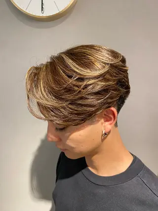 ミディアム パーマ メンズ unopulir 景山　凌のヘアスタイル