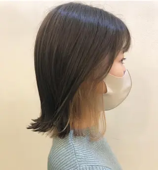 ミディアム カラー 透明感・艶カラー/ 坂田友梨奈のヘアスタイル