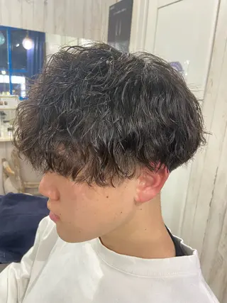 ショート パーマ メンズ カットパーマ✂️ 小坂田玲亜のヘアスタイル