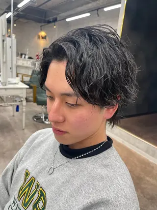 ミディアム パーマ メンズ ✨メンズ支持率no1 野上✨のヘアスタイル