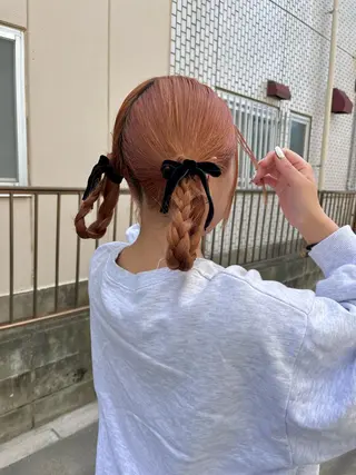 ロング 天神最安値エクステ カラーレイヤーカットのヘアスタイル
