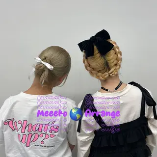 ミディアム ヘアアレンジ 🌼ブリーチ/個性派 ヘアセットMei🌼のヘアスタイル