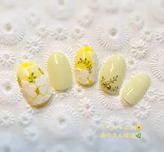ネイル ショートネイル 森のさんぽ道のネイルデザイン