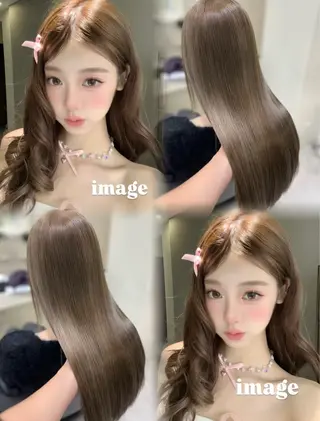 ロング カラー 🤍韓国大人っぽ ベージュMAI🤍のヘアスタイル