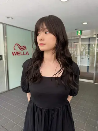 ロング カラー 福岡縮毛矯正 ブリーチなしカラーのヘアスタイル