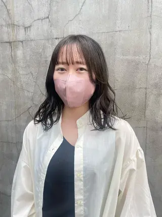 セミロング カラー パーマ ヘアアレンジ くびれレイヤー/艶 カラー　MADOKAのヘアスタイル