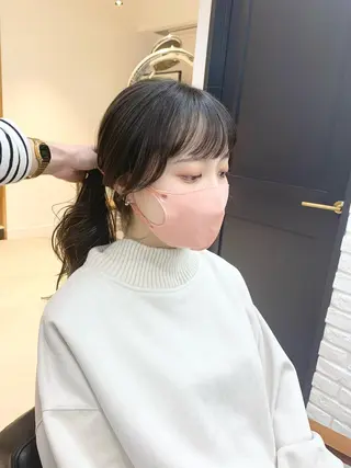 ミディアム カラー パーマ ヘアアレンジ メンズ キッズ ネイル マツエク・マツパ アイブロウ 似合せレイヤー／ 柔らか透明感カラーのヘアスタイル