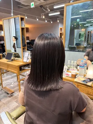 ミディアム 🌱縮毛矯正/カラー /🌈りつき🌈のヘアスタイル