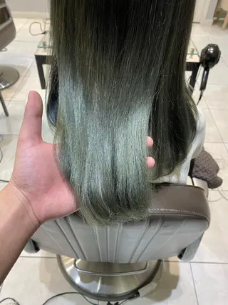 セミロング 美髪矯正透明感カラー 江川　和輝のヘアスタイル