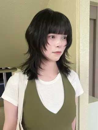 セミロング 似合わせレイヤー ＆縮毛矯正のヘアスタイル