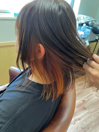 セミロング カラー 小林 亮平のヘアスタイル