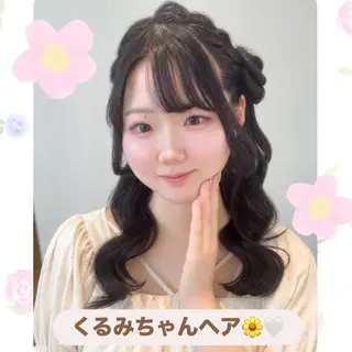 セミロング ヘアアレンジ りん🧸透明感カラ ー/ヘアアレンジのヘアスタイル