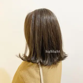 ミディアム カラー ハル🌸柔色/ ブリーチなし/艶髪のヘアスタイル