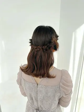 ミディアム ヘアアレンジ 無料カットモデル🩶 30%off/はるかのヘアスタイル