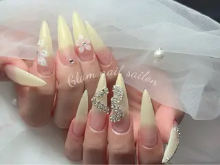 ネイル エツメ💅 長さ出し🎀デザインのネイルデザイン
