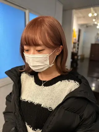 セミロング カラー パーマ ヘアアレンジ newi grande 横浜店のヘアスタイル