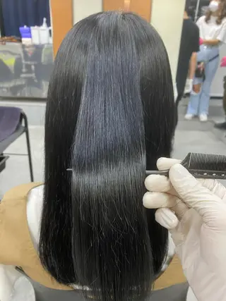 セミロング カラー パーマ ヘアアレンジ ネイル マツエク・マツパ 韓国風ベージュ🤎 赤みなし🌿横浜🤎のヘアスタイル