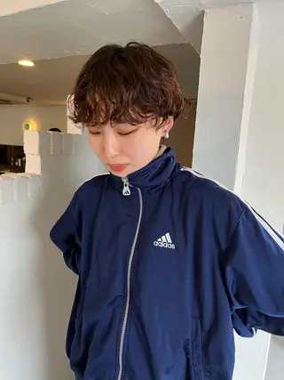ショート カラー パーマ 眠れるヘッドスパ✨ chacoのヘアスタイル